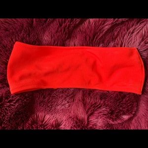 Red Strapless bikini top